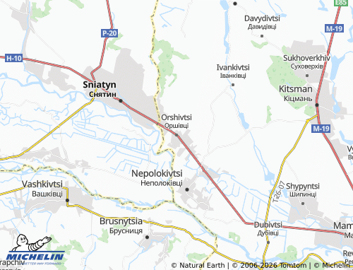 Mappa MICHELIN Orshivtsi - ViaMichelin