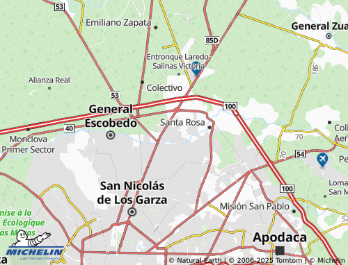 MICHELIN Jardines de Monterrey Tercer Sector map - ViaMichelin