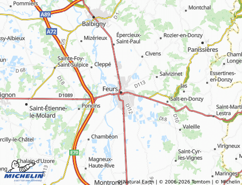 Carte MICHELIN Feurs - ViaMichelin