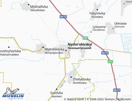 MICHELIN Nyzhnohirskyi map - ViaMichelin