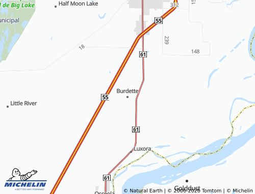 Mappa MICHELIN Burdette - ViaMichelin