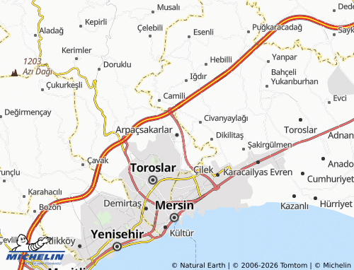 Mappa MICHELIN Arpaçsakarlar - ViaMichelin