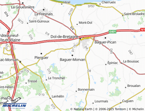 MICHELIN Baguer-Morvan map - ViaMichelin