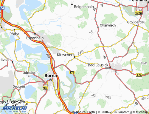 Kaart MICHELIN Kitzscher - ViaMichelin