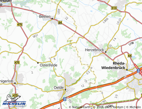 MICHELIN Lette map - ViaMichelin