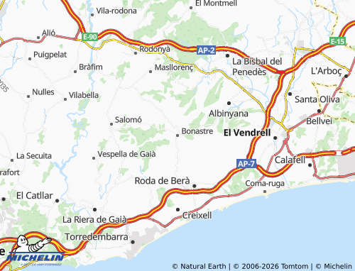 MICHELIN-Landkarte Bonastre - ViaMichelin