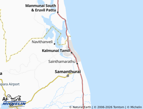 Mappa MICHELIN Kalmunai 01 - ViaMichelin