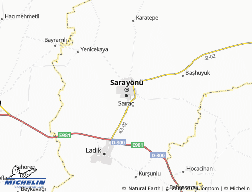 MICHELIN Saraç map - ViaMichelin
