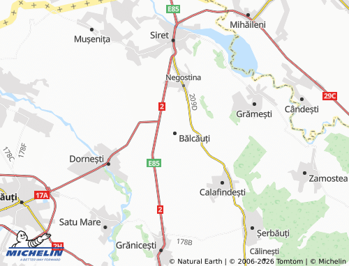 Mapa MICHELIN Bălcăuți - ViaMichelin