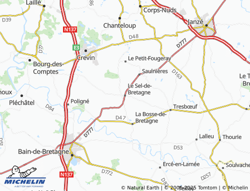 MICHELIN Le Sel-de-Bretagne map - ViaMichelin