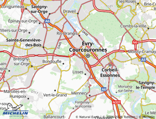 MICHELIN-Landkarte Courcouronnes - ViaMichelin