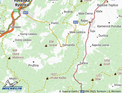 MICHELIN Domaniža map - ViaMichelin