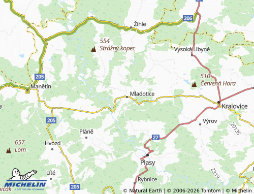Carte MICHELIN Mladotice - ViaMichelin