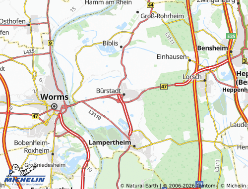 MICHELIN Bürstadt map - ViaMichelin