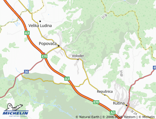 MICHELIN Voloder map - ViaMichelin