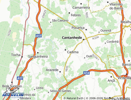 MICHELIN Cadima map - ViaMichelin