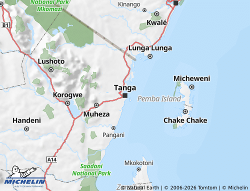 Mappa MICHELIN Tanga - ViaMichelin