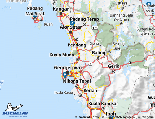Carte MICHELIN Kuala Muda - ViaMichelin