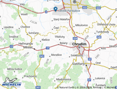 Mapa MICHELIN Bylany - ViaMichelin