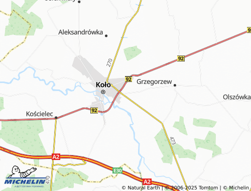 MICHELIN-Landkarte Powiercie-Kolonia - ViaMichelin