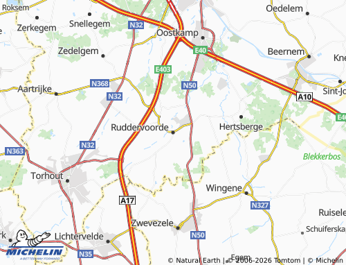 Mapa MICHELIN Ruddervoorde - ViaMichelin
