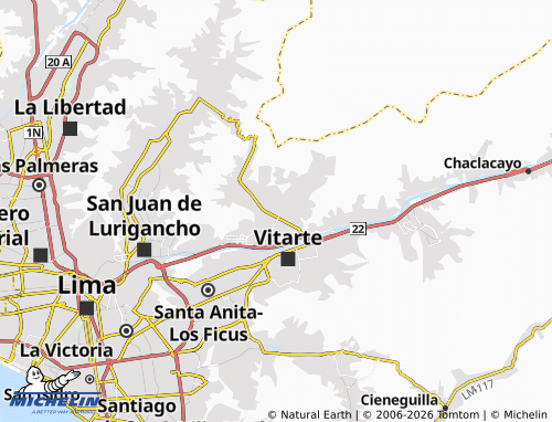Mappa MICHELIN Huachipa - ViaMichelin