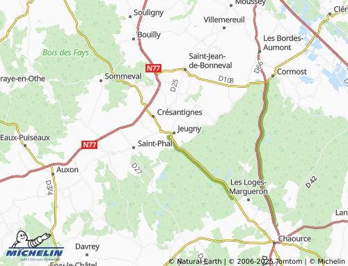Kaart MICHELIN Jeugny - ViaMichelin