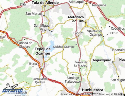 Mappa MICHELIN El Cerrito, Tepeji de Ocampo - ViaMichelin