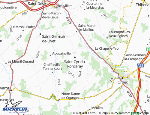 MICHELIN Saint-Cyr-du-Ronceray map - ViaMichelin