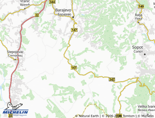 Carte MICHELIN Manić - ViaMichelin