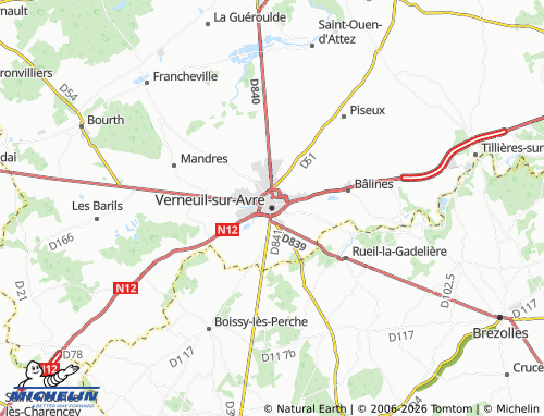 MICHELIN Verneuil-sur-Avre map - ViaMichelin