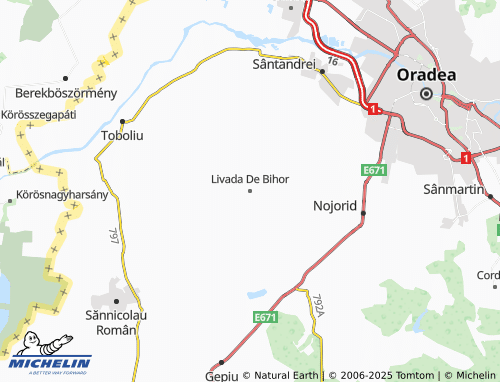 MICHELIN Livada De Bihor map - ViaMichelin