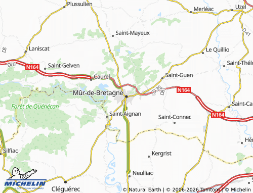 Carte MICHELIN Mûr-de-Bretagne - ViaMichelin
