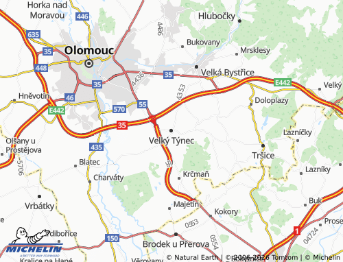 Mappa MICHELIN Velký Týnec - ViaMichelin