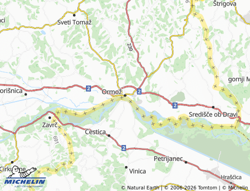 MICHELIN Ormož map - ViaMichelin