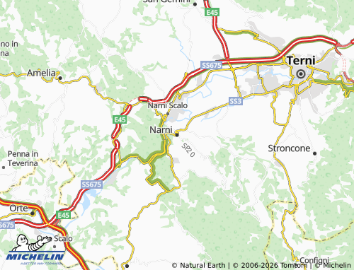 Mapa MICHELIN Narni - ViaMichelin