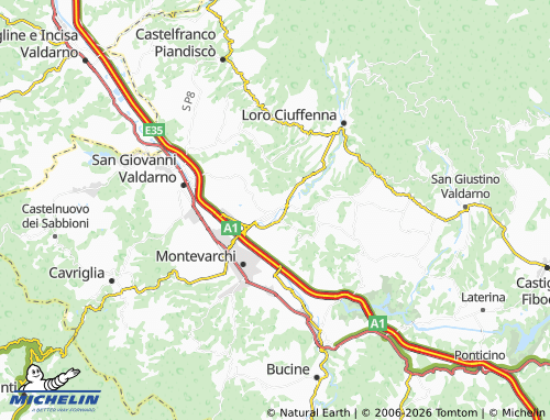 MICHELIN Terranuova Bracciolini map - ViaMichelin