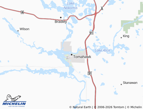Mappa MICHELIN Tomahawk - ViaMichelin