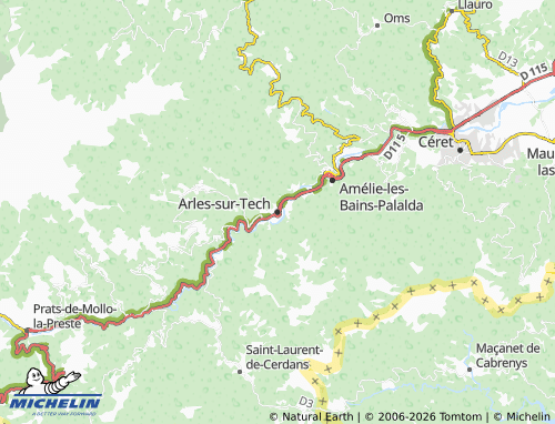 MICHELIN Arles-sur-Tech map - ViaMichelin
