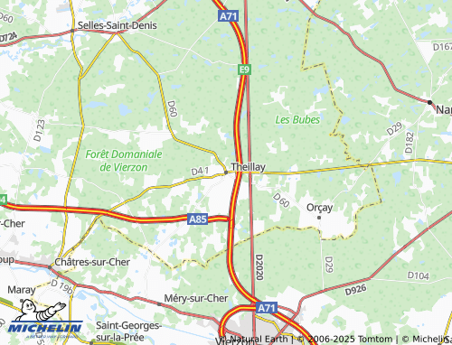 Carte MICHELIN Theillay - ViaMichelin