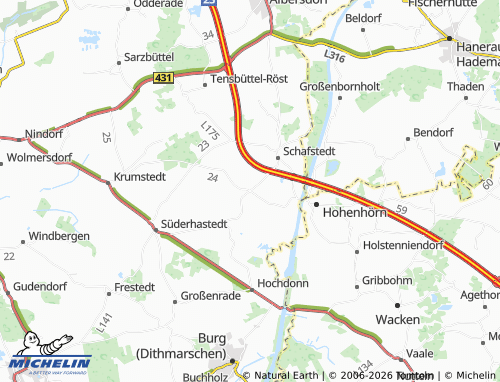 MICHELIN-Landkarte Eggstedterdamm - ViaMichelin