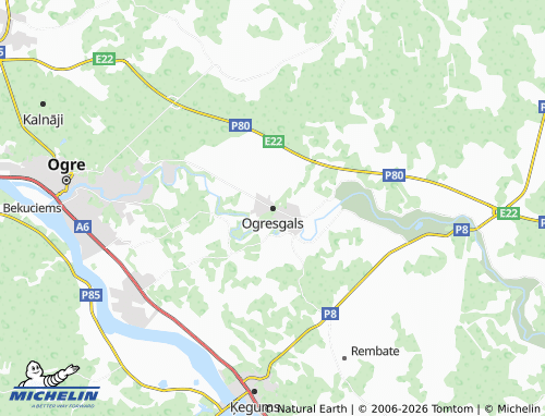 Mapa MICHELIN Ogresgals - ViaMichelin