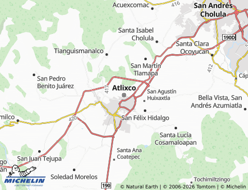 Kaart MICHELIN Atlixco - ViaMichelin