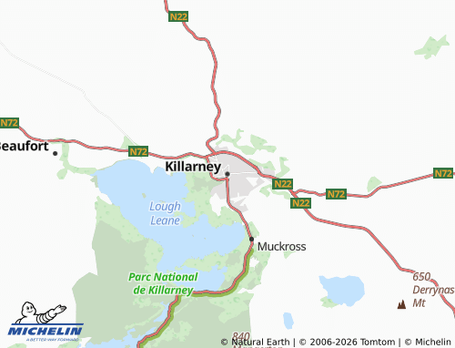 MICHELIN Killarney map - ViaMichelin