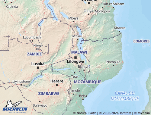 MICHELIN-Landkarte Malawi - ViaMichelin