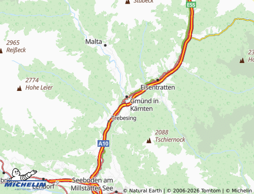 Carte MICHELIN Gmünd in Kärnten - ViaMichelin