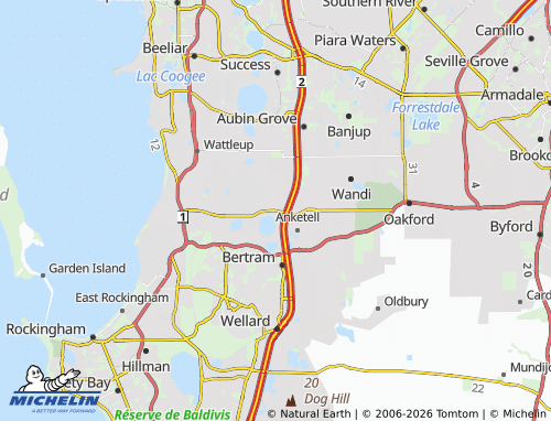 Mapa MICHELIN Mandogalup - ViaMichelin