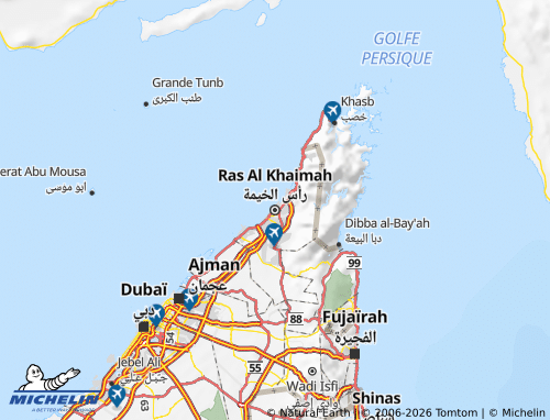 MICHELIN Ras Al Khaimah map - ViaMichelin