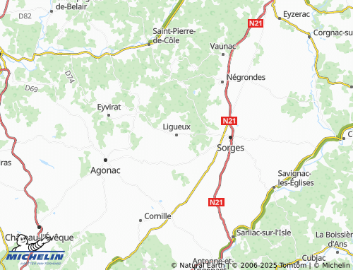 Carte MICHELIN Ligueux - ViaMichelin