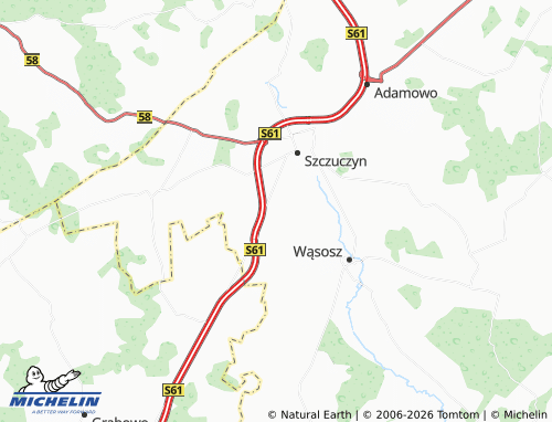 MICHELIN Sokoły map - ViaMichelin